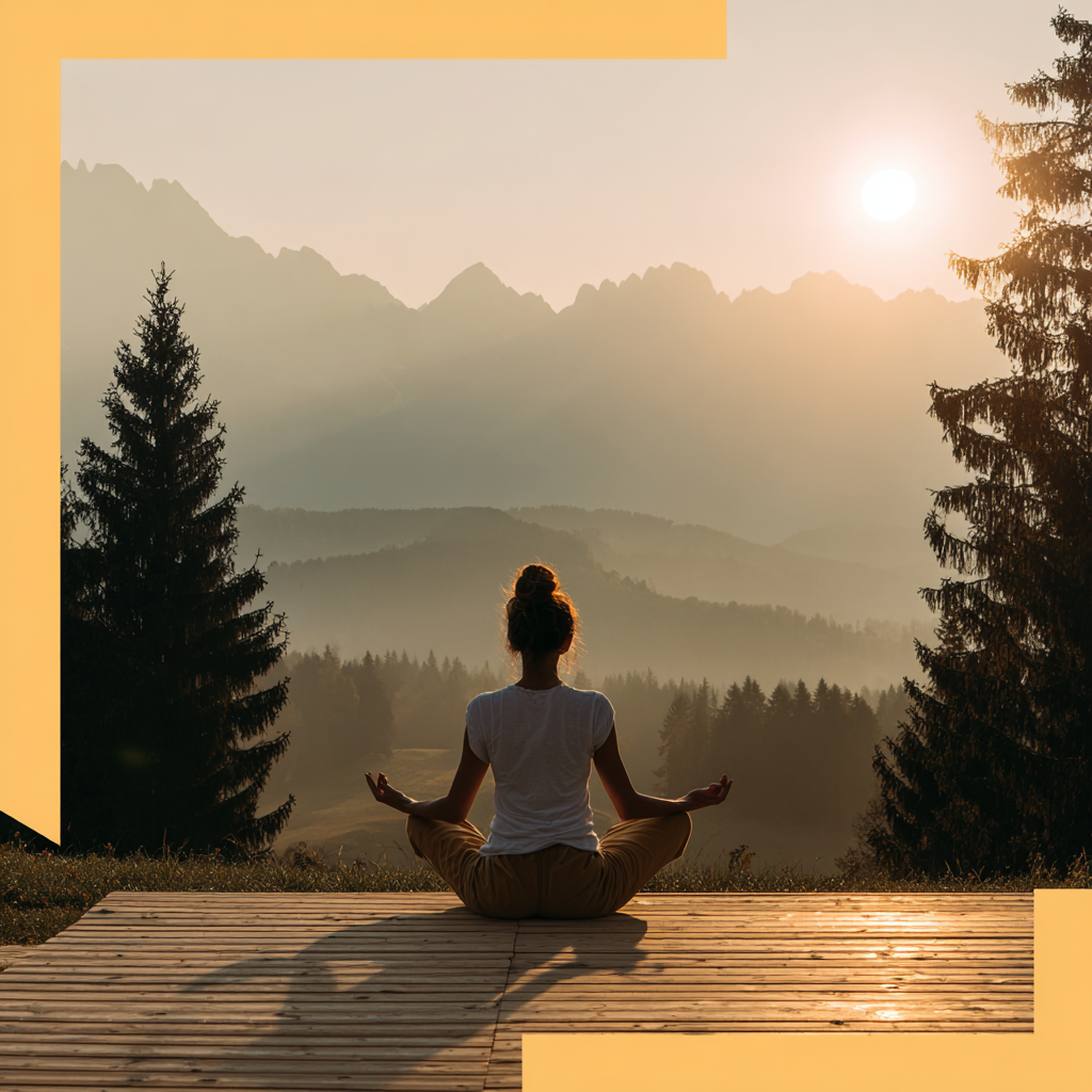 Жінка практикує йогу на заході сонця